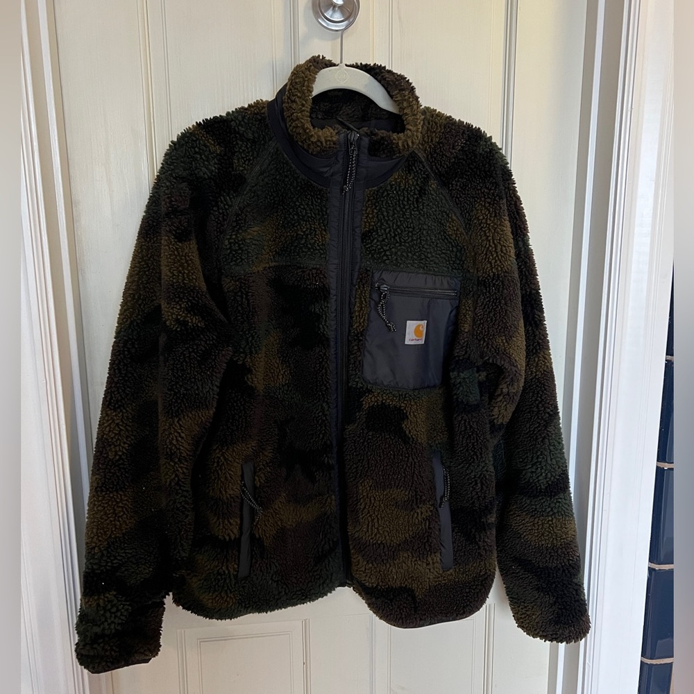 CARHARTT x WORK IN PROGRESS camo fleece jacket LG